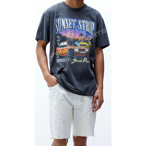 Camisetas Gráficas Estampadas DTG para Hombre, 100% Algodón, Tallas Grandes, Lavado Ácido, Logotipo Personalizado, Ligeras, de Secado Rápido y Transpirables - Product Image 3