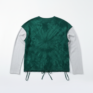 เสื้อครอปแขนยาวลายไท-ได ยี่ห้อ Explorer Collective สำหรับผู้ชาย สไตล์ลำลอง คอกลม ผ้าถัก แต่งขอบตัดสี พร้อมโลโก้ด้านหน้า - Product Image 2