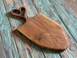 Tabla de cortar rectangular de madera con forma de pala, apta para lavavajillas, no tóxica, estilo pescado, 1.3cm de grosor - Product Image 4