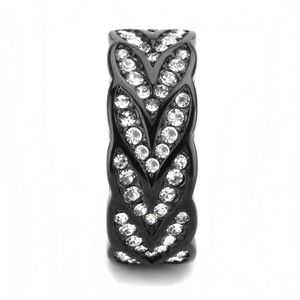 TK3691 Anello di Alta Qualità in Acciaio Inossidabile con Placcatura Ionica Nera e Cristallo di Alta Qualità - Product Image 4