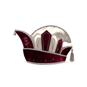 Casquette de carnaval formelle en velours brodé avec bordure argentée et pompon pour fête, casquette de prince personnalisée pour festival et carnaval - Product Image 4