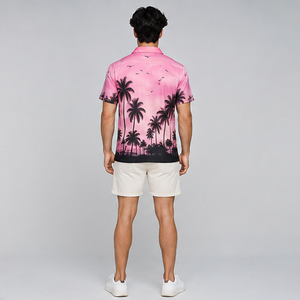 Camisas de Playa Sublimadas Personalizadas para Hombre, Estilo Hawaiano Tropical, Manga Corta, Botones, Holgadas, Casuales, Estampado Floral, Ropa de Playa de Verano - Product Image 3