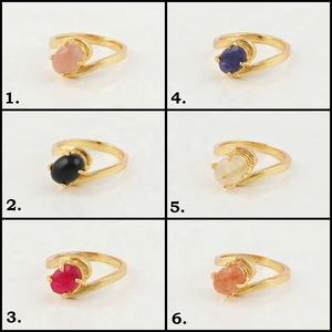 Anillo de Compromiso con Zafiro Azul, Estilo Bohemia, Chapado en Oro Rosa, Forma Ovalada, Engaste de Puntas, Diseño Artesanal - Product Image 4