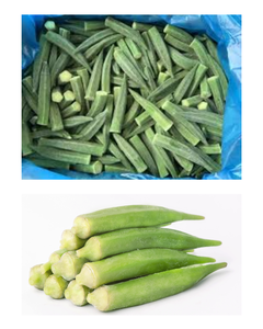 Okra Verde en Rodajas, Congelada IQF, Certificada, a Granel, Fresca Congelada, Entera, Picada, para Sopa de Gumbo, Suministro al por Mayor - Product Image 3