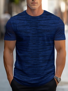 T-shirt à col rond en coton et polyester de haute qualité, style vintage, tricoté, manches courtes, coupe classique, décontracté, tendance pour homme - Product Image 5