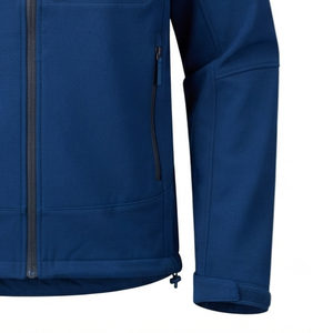 Veste bleue pour homme, fermeture éclair intégrale, col montant, coupe-vent, vêtement d'extérieur décontracté, coupe régulière, en polyester. - Product Image 6