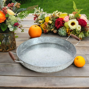 Plateau rond en métal galvanisé de haute qualité Artisanat par CO Factory pour les occasions décoratives Diwali disponibles à un prix antique - Product Image 3