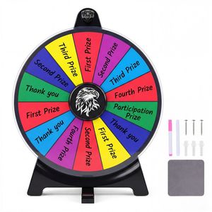 Ruota della Fortuna Personalizzabile a 14 Scomparti Multicolore con Supporto Pieghevole e Ruota da Tavolo Riscrivibile per Eventi e Feste - Product Image 1