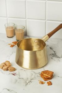 Théière de luxe écologique sans BPA en acier inoxydable avec poignée en bois sans couvercle pour la préparation du thé - Product Image 6