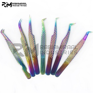 RMI Multi Plasma titanio Color Acero inoxidable pestañas injerto pinzas para plantar pestañas postizas herramientas de belleza 7 Uds conjunto - Product Image 2