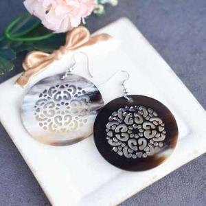 Buffalo Horn Earrings Handmade Eco Friendly Lightweight <b>Fashion</b> <b>Jewelry</b> by Madiha Art And Crafts - Product Image 6