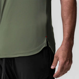 Camiseta Deportiva de Punto Ajustada Personalizada para Hombre, Ropa de Gimnasio de Secado Rápido, OEM al por Mayor - Product Image 6