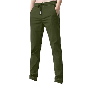 Men's <b>Black</b> Sweatpants Elastic Waist Drawstring Side Pockets Casual Joggers Breathable Windproof 100% Cotton Lightweight Winter - Product Image 2