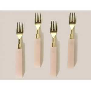 Juego de tenedores de acero inoxidable de alta calidad con mango de resina para bodas, eventos, restaurantes, hoteles, juego de accesorios de vajilla elegantes. - Product Image 2