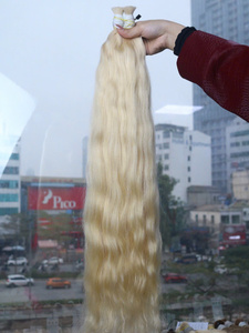 Venta caliente 100% Extensiones de cabello rubio vietnamita virgen para mujeres Doble dibujado ondulado natural de alta calidad - Product Image 3