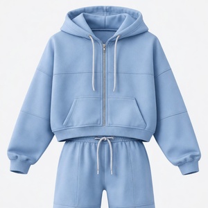 Servicio OEM Totalmente Personalizado, Chándal Unisex Sólido, 100% Algodón, para Adolescentes, con Capucha, Cuello con Cremallera, Forro Polar, Premium, Resistente al Viento - Product Image 2