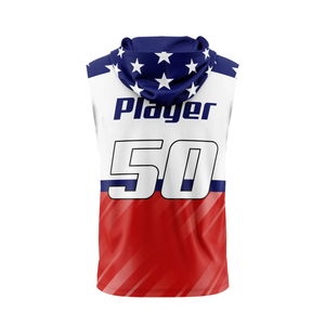 Maillot de football sans manches à capuche pour garçons Stars 7v7, design à panneaux sublimés, nom d'équipe personnalisé, numéro de joueur, vêtements de ligue pour jeunes - Product Image 2