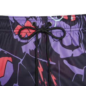 Prix de gros RTS – Short de bain décontracté pour homme, imprimé violet et rouge, avec cordon de serrage, séchage rapide, AI-BS-213 - Product Image 2
