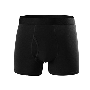 Calzoncillos bóxer sin costuras de cintura media para hombre, de spandex, transpirables, de punto, de secado rápido, con estampado digital, cintura con logo personalizado, color liso. - Product Image 2