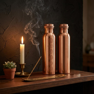 Bouteille en cuivre durable, bouteille en cuivre pour la détox, bouteille d'eau ayurvédique, bouteille en cuivre indienne, bouteille en cuivre traditionnelle - Product Image 4