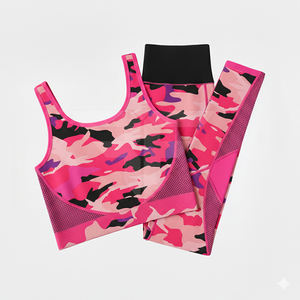 Ensemble de vêtements de yoga pour femmes, 2 pièces, soutien-gorge de sport, débardeur court, short taille haute, vêtements de sport, ensemble de vêtements de yoga - Product Image 2