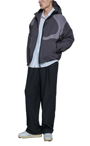 Veste coupe-vent à capuche pour homme, color-block, en polyester, fermeture éclair, style sportif, pour l'automne, coupe classique - Product Image 4