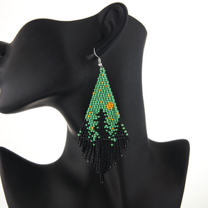 Pendientes de Borla con Cuentas Hechas a Mano, Adorno de Flores Pequeñas Miyuki, Joyería Personalizada de Nuevo Diseño - Product Image 4