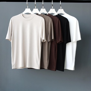 เสื้อยืดสีเบจผ้าคอตตอน 100% หนัก 240GSM แบบสั่งทำพิเศษ พร้อมบริการพิมพ์ลายนูน พิมพ์สกรีน ปักลาย  ทรงไหล่ตก - Product Image 1