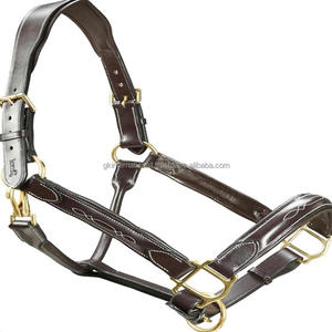 Classic Leather Halter Extra Comfort <b>Padding</b> & Stitching Genuine Leather Horse Halter and Head Collar Leather Adjustable Halter - Product Image 6
