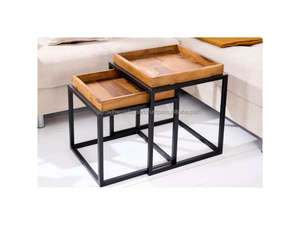 Juego de Mesas Nido Modernas de Madera con Acabado Miel Premium, Ahorro de Espacio para Sala de Estar, Mesas de Centro de Madera de Mango con Estructura de Madera 2026 - Product Image 5