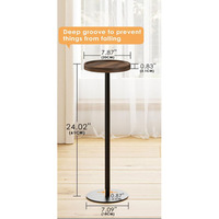 Petite table basse ronde moderne en métal et MDF pour salon