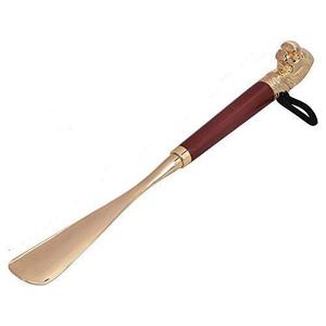 Chausse-pied long de luxe en laiton avec poignée en bois, robuste, aide à l'enfilage des chaussures pour hommes, femmes et personnes âgées - Product Image 1