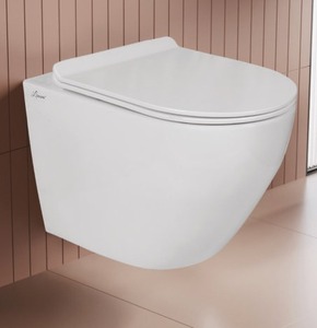 WC suspendu sans bride, avec abattant à fermeture douce amovible, fixation à clé, dimensions 510x370x375mm - Product Image 1
