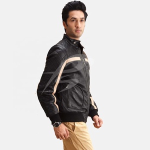 Chaqueta de Motociclista Reversible de Cuero Genuino Negro para Hombre, con Logotipo Personalizado, Impermeable, Estilo Biker, Ajustada, con Cuello Redondo y Cierre de Cremallera, Casual - Product Image 1