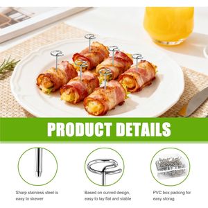 60 Spiedini Rotondi Riutilizzabili in Acciaio Inossidabile da 1,75 Pollici per BBQ, Compatibili con Friggitrice ad Aria - Migliora la Tua Grigliata - Product Image 3