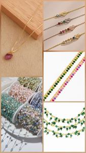 Chaînes de perles en cristal pastel en vrac, plaquées or, faites à la main, petites perles, motif animal, chaîne de chapelet pour la fabrication de bijoux - Product Image 4