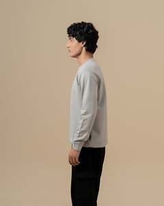 Sweat-shirt en molleton de haute qualité 350 g/m² épais, col ras du cou, coupe oversize, épaules tombantes, style streetwear, vente en gros - Product Image 2