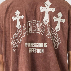 เสื้อยืดผู้ชายทรงปกติสไตล์วินเทจฟอกสีแบบแอซิดวอช ผ้าฝ้าย 100% สตรีทแวร์ ไซส์พลัส เสื้อเจอร์ซีย์  รักษ์โลก  เสื้อฮู้ดพิมพ์ลาย - Product Image 3