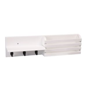 Portaoggetti Vintage Intagliato per Posta e Chiavi, Mensola da Parete 24" X 6" Bianca per Cucina, Bagno e Soggiorno - Product Image 3