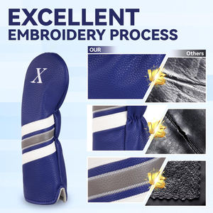 Funda Protectora para Cabeza de Palo de Golf con Logotipo Personalizado, Nuevo Diseño, Resistente al Agua, Material de Cuero PU, Cierre Elástico, Patrones Bordados - Product Image 5