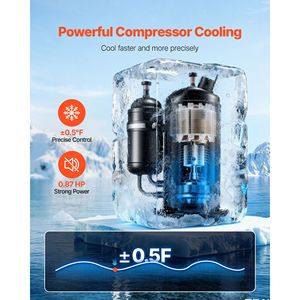 Refrigeratore d'Acqua Industriale 5460 BTU/h con Serbatoio da 1,8 Galloni e Pompa da 3,4 GPM, Sistema di Raffreddamento a Compressore 220V - Product Image 3