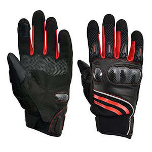 Gants de moto en cuir à écran tactile antidérapants à enfiler pour la moto sportive, la course, à doigts complets, évacuant l'humidité et séchant rapidement - Product Image 1
