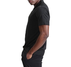 Polo de Manga Corta Blanco para Hombre, Algodón Oxford, Casual, Transpirable, Corte Regular, Diseño con Botones, Color Sólido, Estilo Tejido - Product Image 2