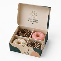 Boîtes d'emballage alimentaire jetables personnalisées pour pâtisseries à emporter, boîtes à donuts, à brioches et à tartes avec séparateurs