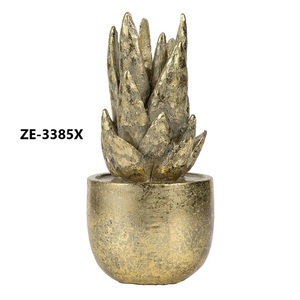 Figurine d'ananas en aluminium plaqué or, impression numérique 3D, forme irrégulière, sculpture de décoration d'intérieur - Product Image 4