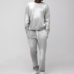 Conjunto Deportivo Personalizado con Logotipo, Estilo Streetwear, Lavado Ácido, Sudadera con Capucha y Pantalones Deportivos Rectos y Acampanados para Hombre - Product Image 4
