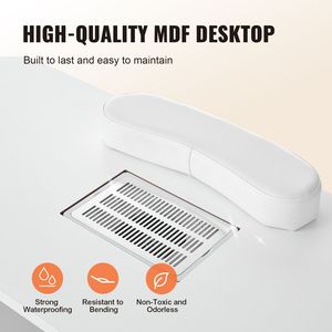 Tavolo Manicure bianco per Nail Art Workstation elettrico depolveratore mobile 8 ruote (4 chiudibili) Spa salone di bellezza scrivania 3 Nail - Product Image 3