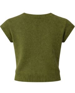 Suéter de Punto sin Mangas para Mujer, Color Verde Oliva, Personalizado, Suave y Ligero, Cuello Redondo, Informal, Chaleco de Verano, Elegante y Moderno - Product Image 2
