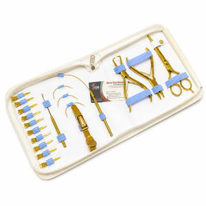Kit d'outils pour extensions de cheveux à micro-perles plaqué or, pinces crocodiles personnalisables, enfileur à boucle et ciseaux de coiffure aiguisés - Product Image 1