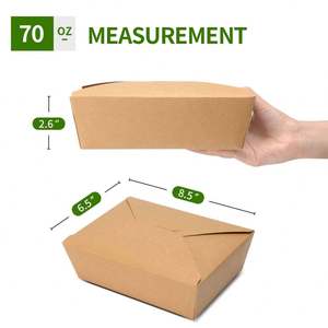 Caja de Papel Kraft Marrón Resistente a la Grasa para Llevar Comida, Ideal para Ensaladas - Product Image 4